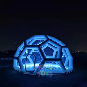 Kubah Sepak Bola Tiup Luar Ruangan/Kubah Sepak Bola Transparan Lampu LED Tiup