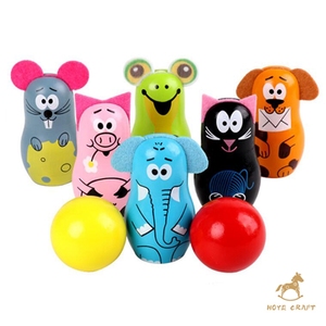 Bộ <span class=keywords><strong>Bowling</strong></span> Dễ Thương Đồ Chơi Bằng Gỗ Với 6 Chân <span class=keywords><strong>Bowling</strong></span> Hình Động Vật Hoạt Hình Và 2 Quả Bóng <span class=keywords><strong>Bowling</strong></span> Cho Trẻ Em - Product Image 2