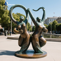 Sculpture en bronze Art d'intérieur créatif pour hôtels de luxe espaces publics jardins temples villas Figure en bronze abstraite pour l'extérieur