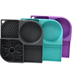 وعاء سيليكون للحيوانات الأليفة مانع للإنزلاق محمول خارجي Pet Placemat كوب شفط للكلاب والقطط حصيرة أطباق طعام بطيئة المصنع - Product Image 3