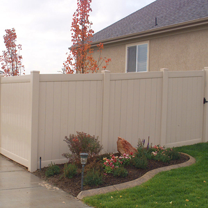 11.3 ''x7/8' 'bảng điều chỉnh PVC riêng tư hàng rào Vinyl hàng rào đường sắt tùy chỉnh màu sắc 2 ''x 7'' solt đường sắt <span class=keywords><strong>tan</strong></span> Vinyl hàng rào - Product Image 4