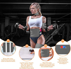 Enveloppe de compresses réutilisables à l'huile de ricin pour la détoxification de l'estomac, du foie, du ventre, des pieds, des genoux, du cou et des seins, pour compresses chaudes et froides - Product Image 3