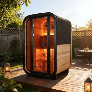 Sauna Cuadrada de Infrarrojos Lejanos para 2 Personas a Precio Competitivo para Recuperación Post-Entrenamiento - Sauna de Madera Maciza Directo de Fábrica - Product Image 1
