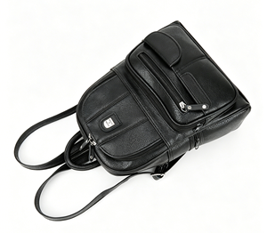 <span class=keywords><strong>Zaino</strong></span> in Pelle PU Nera per Donne, Multi Tasche, Piccolo <span class=keywords><strong>Zaino</strong></span> da Viaggio, <span class=keywords><strong>Zaino</strong></span> in Pelle Trendy da <span class=keywords><strong>Donna</strong></span>, Borsa Casual per Uso Quotidiano - Product Image 3