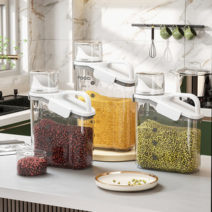 Conteneur hermétique en plastique pour aliments secs avec joint en silicone et <span class=keywords><strong>bec</strong></span> verseur - Distributeur de céréales <span class=keywords><strong>empilable</strong></span> pour l'organisation de la cuisine - OEM - Product Image 1