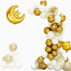 DAMAI - Juego de Globos de Aluminio con Forma de Luna y Estrella Doradas para Eid Mubarak, Fondo de Castillo para Decoración de Fiestas del Festival de Ramadán - Product Image 5