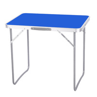 Table pliante légère en aluminium, petite taille, bleue, facile à transporter, pour le camping et les pique-niques, mobilier d'extérieur