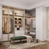 Système de dressing sur mesure en MDF, armoire modulaire moderne pour chambre à coucher, idéal pour villas, hôtels et projets résidentiels