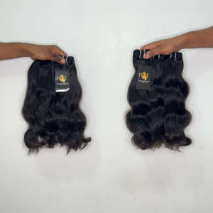 Mèches de cheveux humains bruts Temple avec closure HD, mèches de cheveux ondulés, mèches de cheveux humains bruts indiens ondulés Temple - Product Image 2