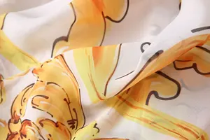 Abito lungo elegante primavera primavera nuovo Fashion Design da donna in <span class=keywords><strong>Chiffon</strong></span> stampa Vintage <span class=keywords><strong>giallo</strong></span> stampa senza schienale - Product Image 6