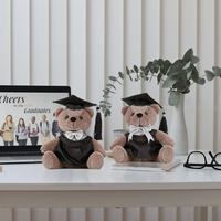 Zaves ours en peluche poupée Couple doux en peluche décoration de la maison enfants amusant fête assis robe noire noeud papillon mortier cadeau de Graduation