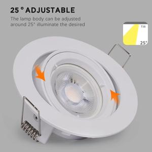 Ampoule ronde en aluminium coque de lampe <span class=keywords><strong>GU10</strong></span> <span class=keywords><strong>support</strong></span> de lumière à ressort réglable anti-éblouissement projecteur encastré au plafond <span class=keywords><strong>GU10</strong></span> <span class=keywords><strong>support</strong></span> de Downlight - Product Image 3