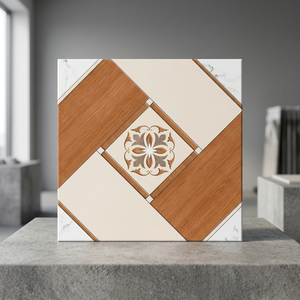 Carreaux de sol en céramique rustiques effet bois 40x40cm, en porcelaine émaillée mate antidérapante pour la décoration intérieure - Product Image 2