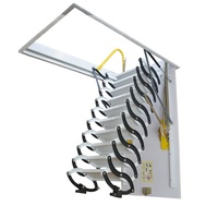 Ascenseur de grenier télescopique pliable en acier pour maison moderne Conception semi-automatique pour les villas Ascenseur de cargaison en duplex
