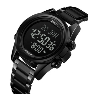 Montre digitale <span class=keywords><strong>SKMEI</strong></span> nouvelle marque <span class=keywords><strong>1667</strong></span>, dernière montre pour homme avec fonction Azan et Qibla, montre élégante en acier inoxydable - Product Image 5