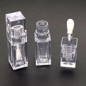 High Quality Empty Plastic square All <b>clear</b> Crystal Big Brush Wand Lip <b>Gloss</b> Container Tubes Cosmetic Packaging 8ml - Product Image 1
