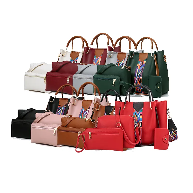 MH3022 Fashion Custom Large Capacity 4 Pieces Set purses and Handbags luxury Women PU leather bag women handbags ladies brand