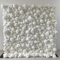 Mur de fleurs artificielles en soie rose mélangée, personnalisé OEM ODM, fait main, enroulable, pour décoration de mariage, événement ou fête
