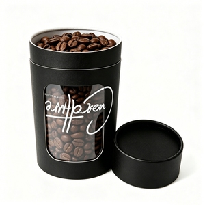 Tubo Cilíndrico de Papel Kraft Blanco de Grado Alimenticio para Envasado de Café y Té con Ventana de Plástico, Logotipo Personalizado, Caja de Regalo en Tubo Negro - Product Image 6