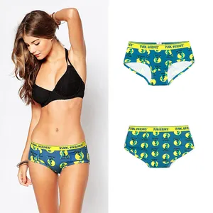 Logotipo personalizado plus size underwear período das mulheres cintura baixa sexy praia amarelo dionasor meninas engraçadas calcinha macia