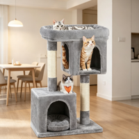 Arbre à chat en bois écologique, fabrication directe usine, emballage carton, 2 niveaux, 75 cm, mobilier pour animaux de compagnie, OEM
