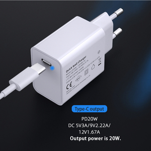 อะแดปเตอร์แปลงไฟฟ้า lvxiangyuan AC DC PD 20 W USB C 100-240V 20 wts พร้อมปลั๊ก EU ป้องกัน OTP CE ROHS - Product Image 3