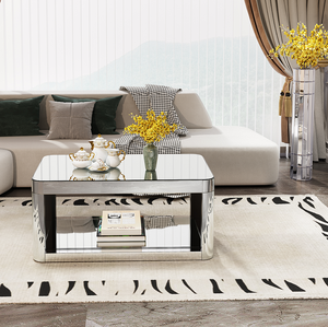 Baked Curved Mirror Modern Wood Coffee <b>Table</b> Living Room <b>Adjustable</b> <b>Height</b> Lift Center <b>Table</b> Premium Furniture - Product Image 4