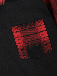 Venta al por mayor de ropa de Primavera de manga larga para niños, Camisa de franela para niños, ropa de franela superior a cuadros rojos para niños - Product Image 4