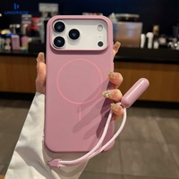 Coque magnétique MagSafe pour iPhone 17 Pro, coque en silicone avec cordon pour iPhone 12, coque de téléphone pour iPhone 18 Pro Max