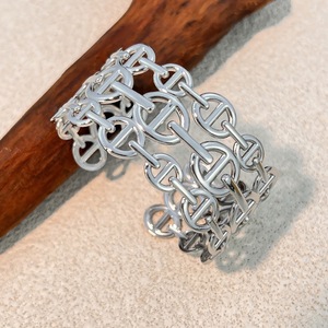 Nuovo Set di Gioielli da Donna a Naso di Maiale in Acciaio Inossidabile, Bracciale <span class=keywords><strong>Marina</strong></span> Link, Anello a Fascia Larga, Chicco di Caffè, Impermeabile, Inossidabile, Vendita all'Ingrosso - Product Image 6