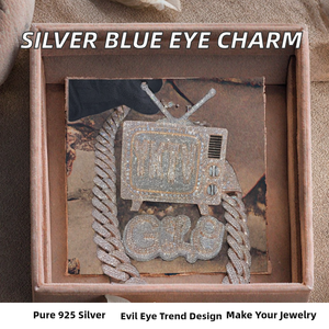 Vintage 925 Sterling Silver <b>Name</b> Pendant Charms Connectors with Bezel Setting for Party DIY Jewelry Making - Product Image 2