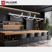 PA Foshan Ensemble complet d'armoires commerciales en bois personnalisé Îlot de cuisine intelligent avec table de rangement