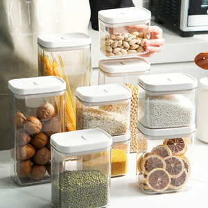 Household <strong>Kitchen</strong> Transparent Plastic Nut Oats Spice Grain Beans Sealed Food <strong>Storage</strong> Container <strong>Storage</strong> <strong>Jars</strong> - Product Image 2