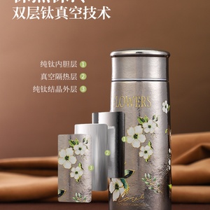 Outdoor Travel Gift Custom 260ml Pure Titanium Hand Grip Vacuum Flask <b>Thermos</b> Cup with 6-12 Hours Thermal Insulation Lightweight - Product Image 5