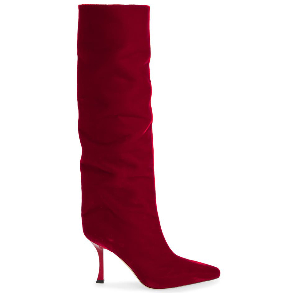 Botas largas rojas con cordones para mujer, zapatos femeninos de tacón fino  y plataforma, con punta en pico, para Pole dance, para fiesta y Club|Botas  sobre la rodilla| - AliExpress