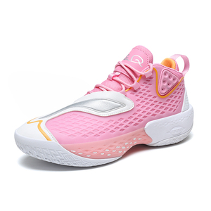 Chaussures de basketball montantes lumineuses pour hommes, respirantes, qui brillent dans le noir, dégradé violet-rose, avec amorti pour le terrain - Product Image 3