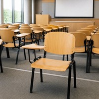 Chaise d'étudiant avec tablette d'écriture, siège en contreplaqué, chaise de formation pour auditorium, chaise de classe avec cadre en acier noir