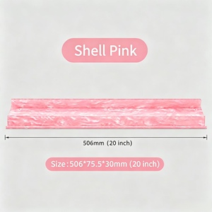 Luxury Style Shell Pink Acrylic U-Shaped Straight Edge Portable Durable Mahjong Rulers for Professional Modern American Club - Product Image 1