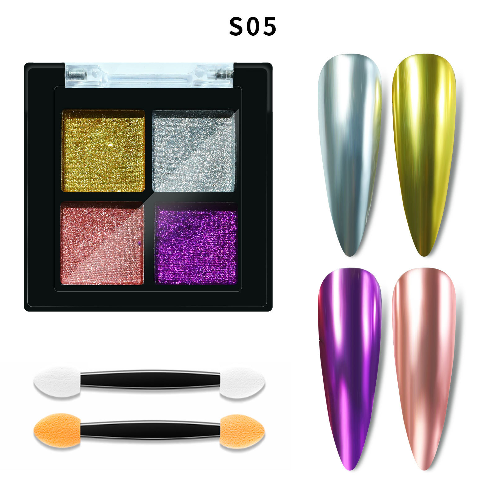 Solid 4 color magic mirror powder s05