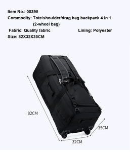 Sac à dos de voyage pliable unisexe en polyester grande capacité, sac à bandoulière multifonctionnel, sac à bagages avec fermeture éclair, résistant à l'eau - Product Image 6