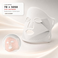 Masque facial LED rechargeable OEM, 78 LED 5050, 4 en 1, couleur personnalisée, logo et emballage sur mesure