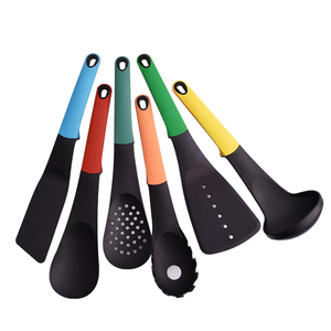 Heat Resistant Black Kitchen Cooking Tools 6 Pieces Standing Handle Nylon Kitchen Cooking <b>Utensils</b> Set with Holder - Product Image 4