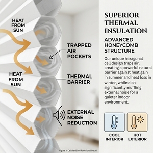 Persianas de Panal Personalizadas al por Mayor para Distribuidores |   Persianas Celulares Artísticas con <span class=keywords><strong>Aislamiento</strong></span> Térmico y Reducción de Ruido - Product Image 5