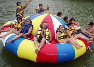 미친 여름 흥미 진진한 풍선 회전 물 장난감 디스코 보트 견인 튜브/물 엔터테인먼트를위한 풍선 UFO 보트 - Product Image 2