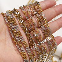 Nouvelles chaînes en acier inoxydable multi-styles, couleurs mélangées, simples et basiques, pour la création de colliers, bracelets et accessoires de bijoux, vente en gros
