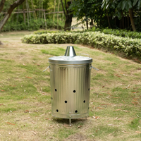 Incinérateur galvanisé 90L 75L INCINÉRATEUR POUBELLE DE FEU DE JARDIN FEUILLE DE BOIS PAPIER BRÛLEUR DE DÉCHETS