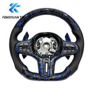 Volante Calefactable de Fibra de Carbono para <span class=keywords><strong>BMW</strong></span> con Palancas de Cambio Magnéticas 330i G20 M340i 330e Pre Lci 370mm Serie 3 <span class=keywords><strong>320d</strong></span> Azul - Product Image 1