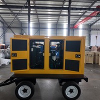 Groupe électrogène diesel professionnel silencieux de 30-50 KVA 24 KW, monté sur remorque, alternateur en cuivre 50 Hz, ATS 220 V/380 V