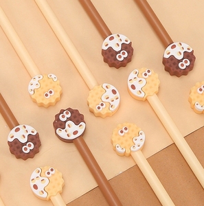 नई क्रीम वाफ़ल कुकी रोटी सिलिकॉन तीन-आयामी प्यारा तटस्थ पेन रचनात्मक डिजाइन हस्ताक्षर पेन - Product Image 6