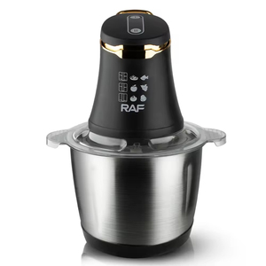 Robot culinaire multifonction en acier inoxydable pour cuisine, hachoir électrique à viande, mini-machine à couper les aliments avec couvercle transparent en cuivre - Product Image 1
